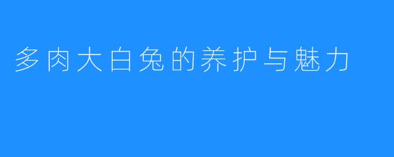 多肉大白兔的养护与魅力