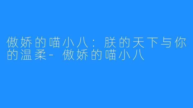 傲娇的喵小八:朕的天下与你的温柔-傲娇的喵小八